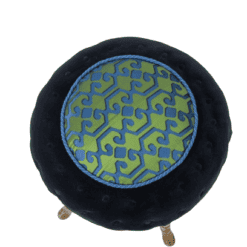 Pouf with Gilded Wood - Top View - Styylish