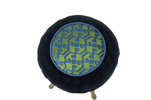 Pouf with Gilded Wood - Top View - Styylish