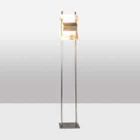 Geometric Floor Lamp in Silver Metal, 1980s