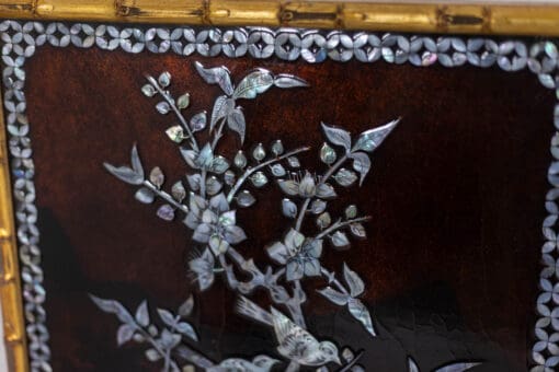 Asian-Style Lacquer Panels - Floral Detail - Styylish