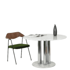 Marble Table with Chrome - Staged - Styylish