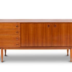 Teak Sideboard, Four Drawers and Two Doors, 20th Century