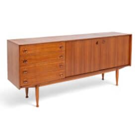 Teak Sideboard, Four Drawers and Two Doors, 20th Century