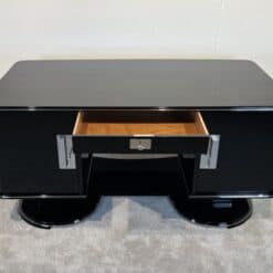 Black Art Deco Desk - Drawer Open - Styylish