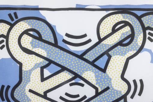 Blue Keith Haring Silkscreen - Figure Detail - Styylish