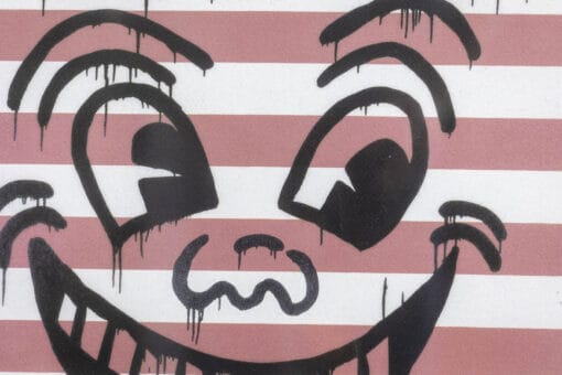 Expressive Keith Haring Silkscreen - Face Detail - Styylish