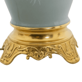 Pair of Celadon Porcelain and Gilded Bronze Lamps, Circa 1880