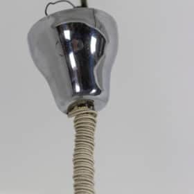 Industrial Pendant Light in Brushed and Opaline Metal, 1970s