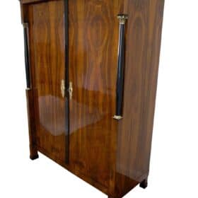 Empire Armoire, Walnut Veneer, Brass, Austria/Vienna, circa 1815