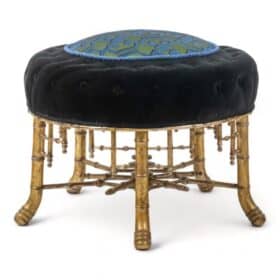 Pouf with Gilded Wood in Imitation of Bamboo, 1880