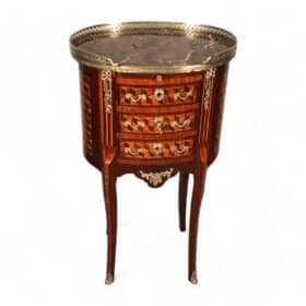 French Louis XVI Tambour Side Table, 19th century