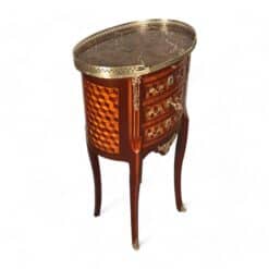 Louis XVI Style Tambour Side Table- three-quarter view- Styylish