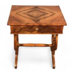 Biedermeier Sewing Table- front view with top- Styylish