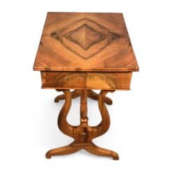 Biedermeier Sewing Table- side view with top- Styylish