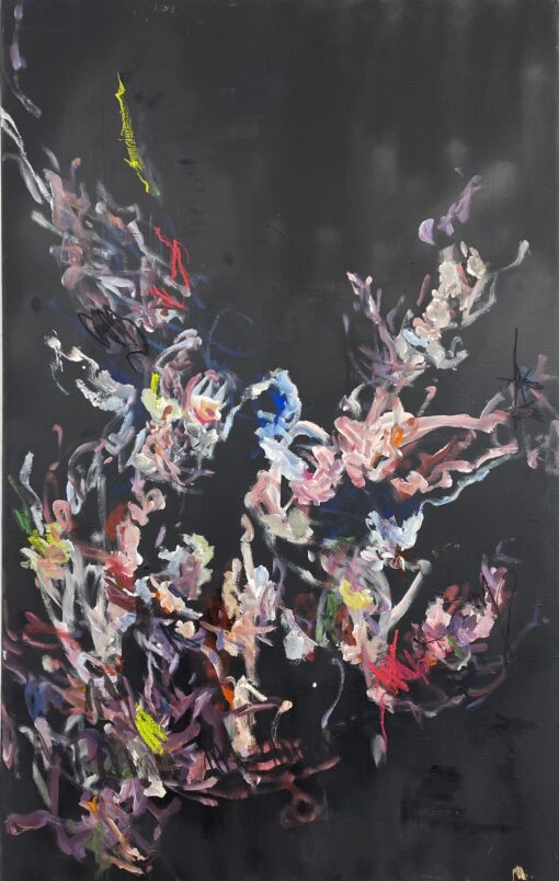 Contemporary Painting by Kristin Herberger- Koch- flowers on black background- Styylish