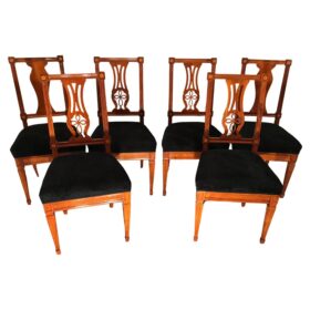 Set of Six Neoclassical Chairs, South Germany 1800