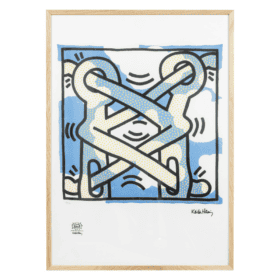 Blue Keith Haring Silkscreen, 1990s