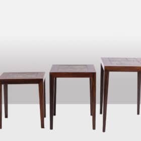 Set of 3 Nesting Tables with “Baca” pattern, 1960s