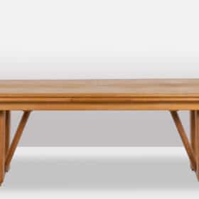 Guillerme and Chambron Natural Oak Table, 1970s