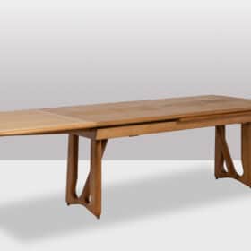 Guillerme and Chambron Natural Oak Table, 1970s