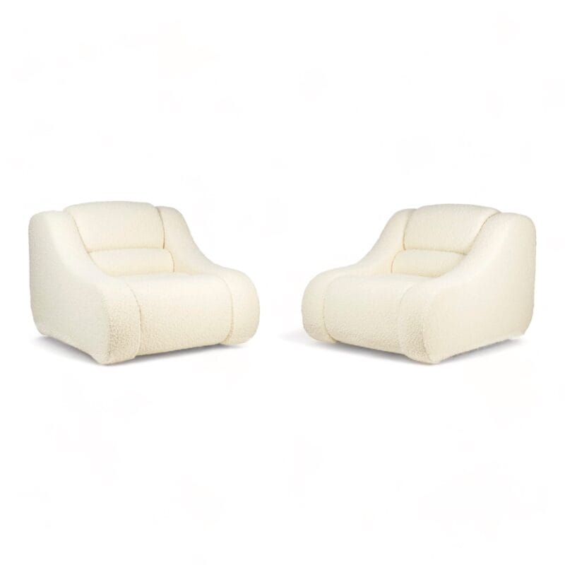 Pair of Bouclé Armchairs - Styylish