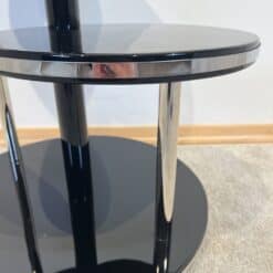 Art Deco Round Side Table - Chrome Edge Table - Styylish
