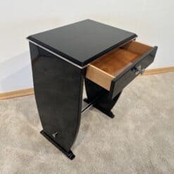 Art Deco Side Table with Drawer - Drawer Interior - Styylish