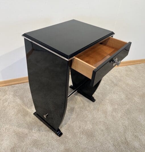 Art Deco Side Table with Drawer - Drawer Interior - Styylish