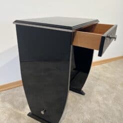 Art Deco Side Table with Drawer - Drawer Interior Side View - Styylish