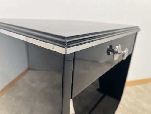 Art Deco Side Table with Drawer - Chrome Edge - Styylish