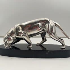 Silver Plated Art Deco Panther Sculpture - Side - Styylish