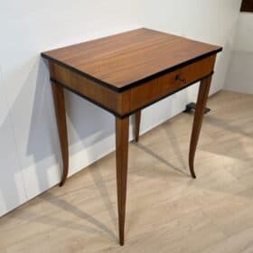 Biedermeier Sewing Table, Cherry Wood, Ebonized, Southern Germany circa 1825