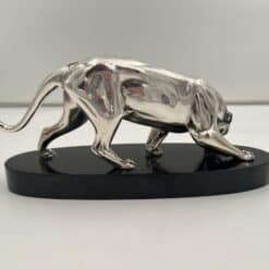 Silver Plated Art Deco Panther Sculpture - Side Detail - Styylish