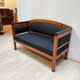 Biedermeier Bench, Cherry Veneer, Horsehair, Southern Germany circa 1830