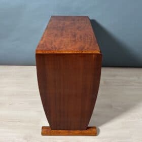 Art Deco Console Table, Thuja Roots, Birch, Silver-Plate, France circa 1925