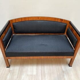 Biedermeier Bench, Cherry Veneer, Horsehair, Southern Germany circa 1830