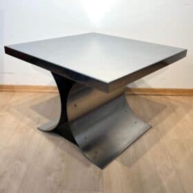 Curved Sofa Table Stainless Steel, France, 1970