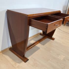 Art Deco Console Table, Thuja Roots, Birch, Silver-Plate, France circa 1925