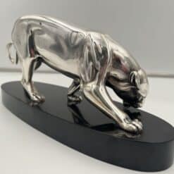 Silver Plated Art Deco Panther Sculpture - Silver Detail - Styylish
