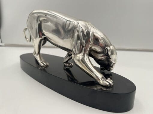 Silver Plated Art Deco Panther Sculpture - Silver Detail - Styylish
