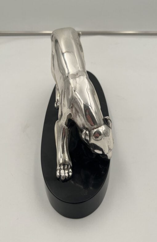 Silver Plated Art Deco Panther Sculpture - Top Detail - Styylish