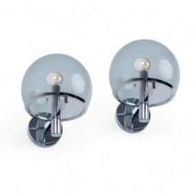 Gaetano Sciolari Pair of Boule-Shaped Wall Lights, 1970s