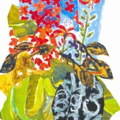 Contemporary Collage by Mara Wagner- Lilies in the Vase- full view- Styylish