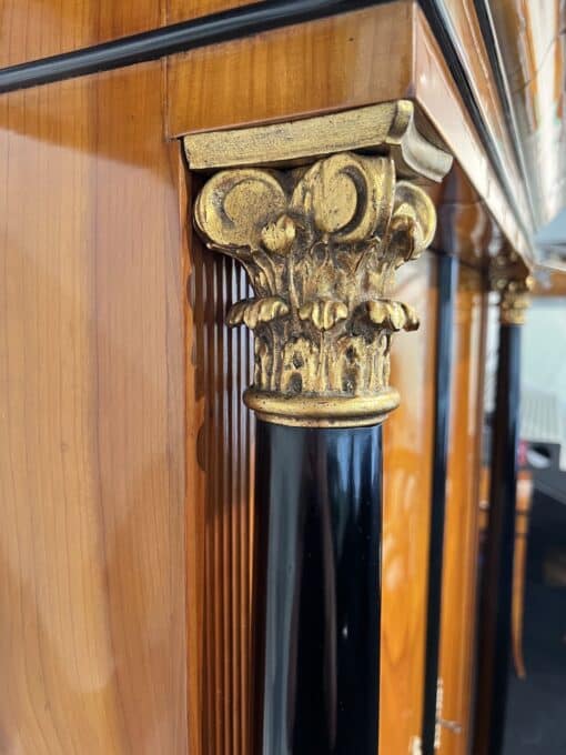 Biedermeier Armoire with Columns - Gold Column Top - Styylish