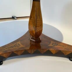 Neoclassical Biedermeier Center Table- view of the base and foot with intarsia- styylish