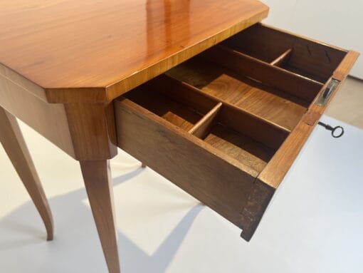 Biedermeier Side Sewing Table - Drawer Compartments Detail - Styylish
