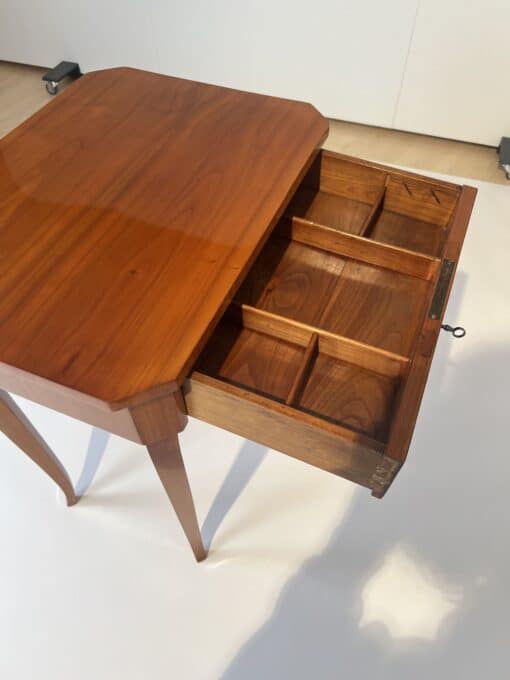 Biedermeier Side Sewing Table - Drawer Compartments - Styylish