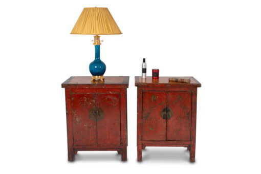 Chinese Red Lacquer Sideboards - Set of Two - Styylish