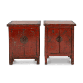 Two Chinese Red Lacquer Sideboards, Nineteenth Century