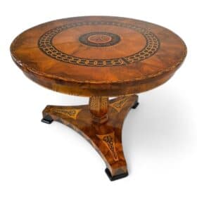 Neoclassical Round Biedermeier Center Table, Germany circa 1830